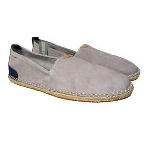 Tom’s NEW Men’s Arta Slip on Suede Espadrilles Gray Shoes Size 14